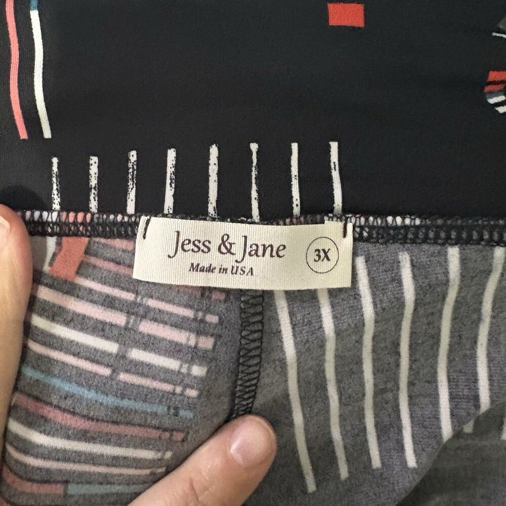 Jess Jane Pants Women 3X Wide Leg Artisan Artsy Pull on Casual Slinky USA NEW - Picture 4 of 5
